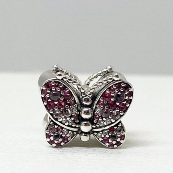 Pandora Bracelet Charm S925 Pink Butterfly - Picture 1 of 4
